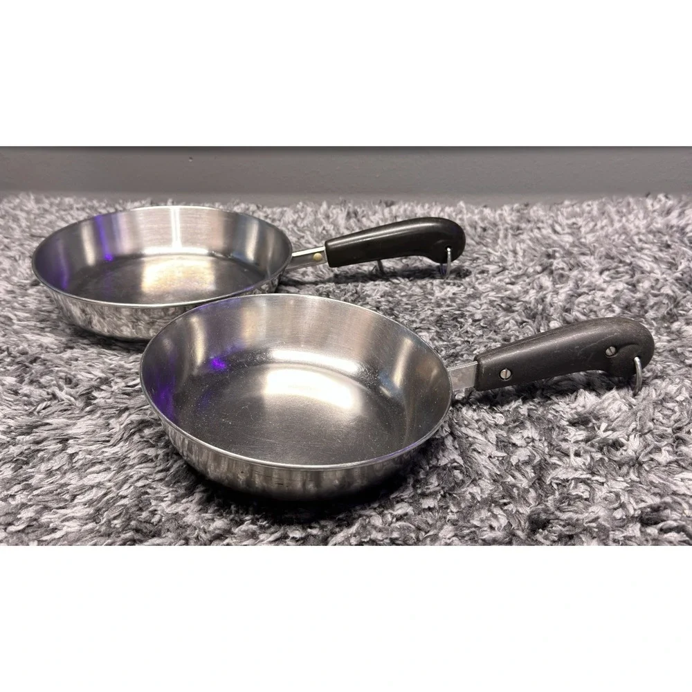 Revere Ware Skillet Pan Lot of 2 Stainless Steel Copper Clad 7